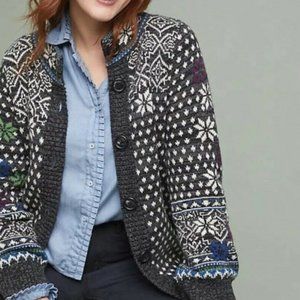 Anthro Rosie Neira Nordic Sweater Cardigan